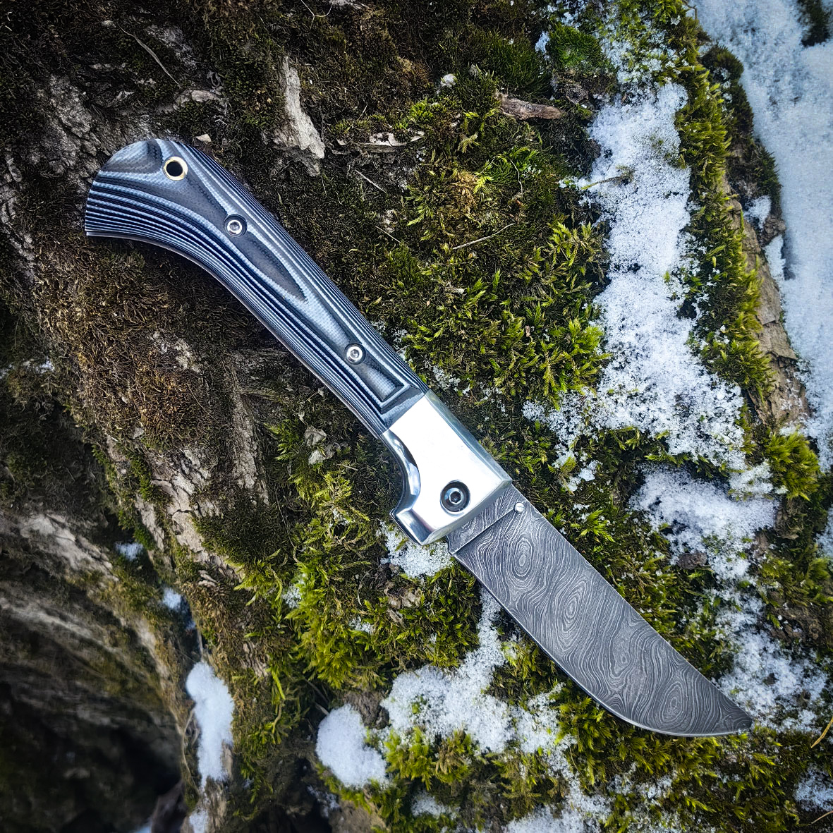 Складной Пчак из дамасской стали